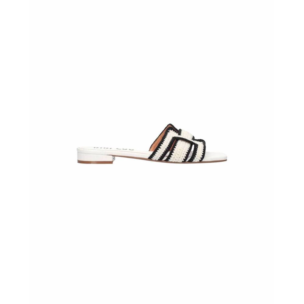 NEW BIBI LOU women's holly flat sandals in crochet white